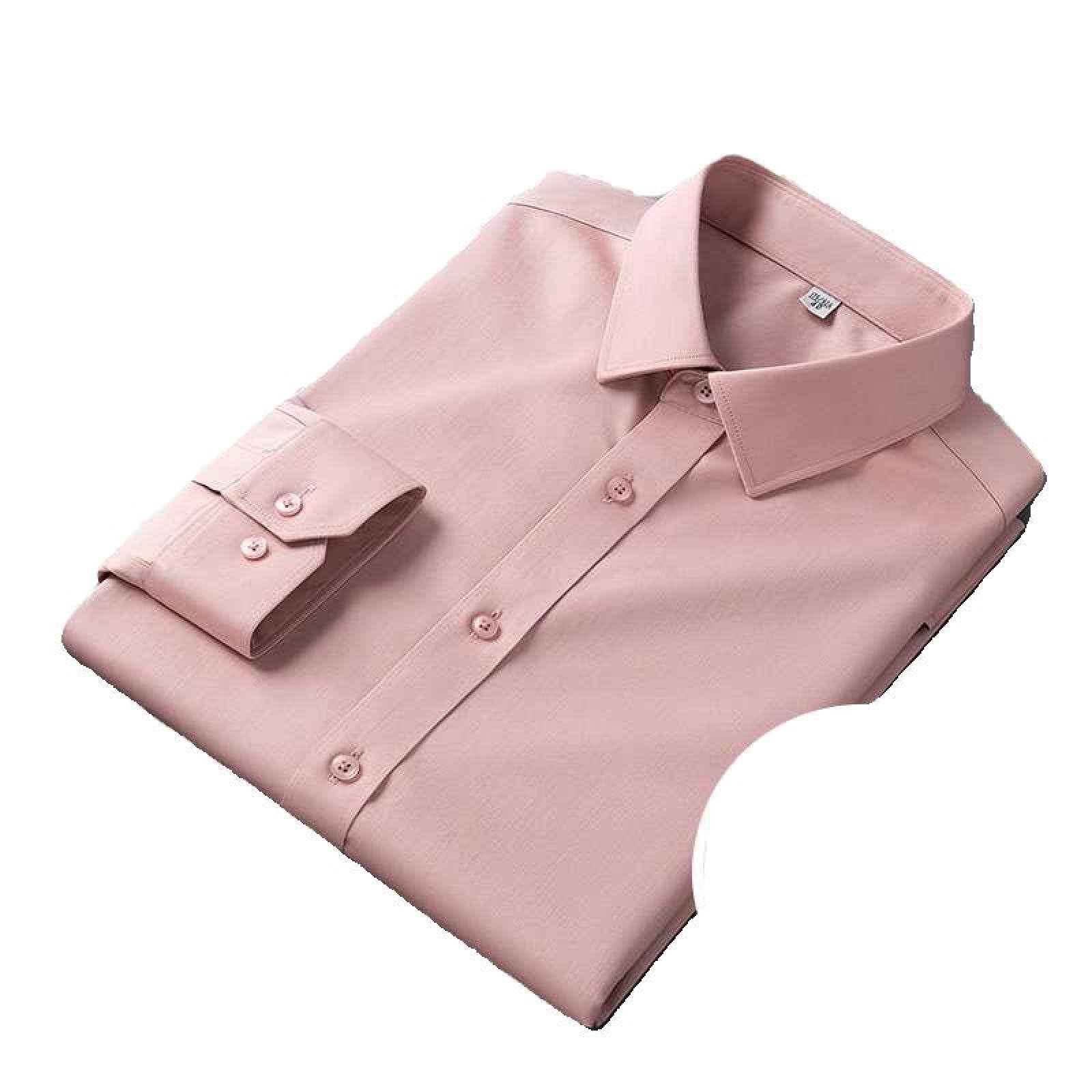 Herren-Baumwoll-Langarmhemd, Klassische, Solide, Schmale Passform, Bügelfreie Hemden, Herren-Business-Hemden, Atmungsaktive Cardigan-Oberteile Für Party, Hochzeit, Smoking-Hemden, Bohnenpast