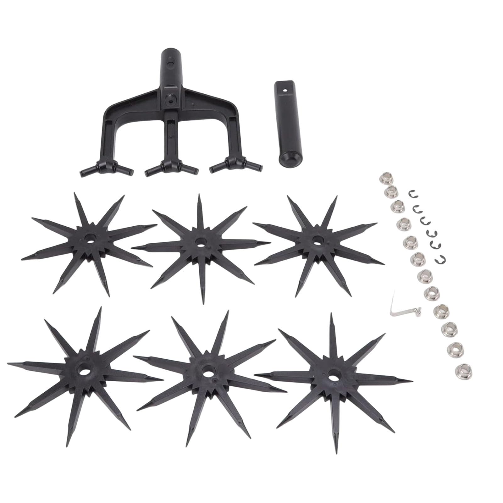 Yanwuwa Green Sturdy Garden Soil Scarifier And Rotary Cultivator With Ergonomic Design Lawns Loosening Tool For Home Gardens And Lawns Home Garden Equipment