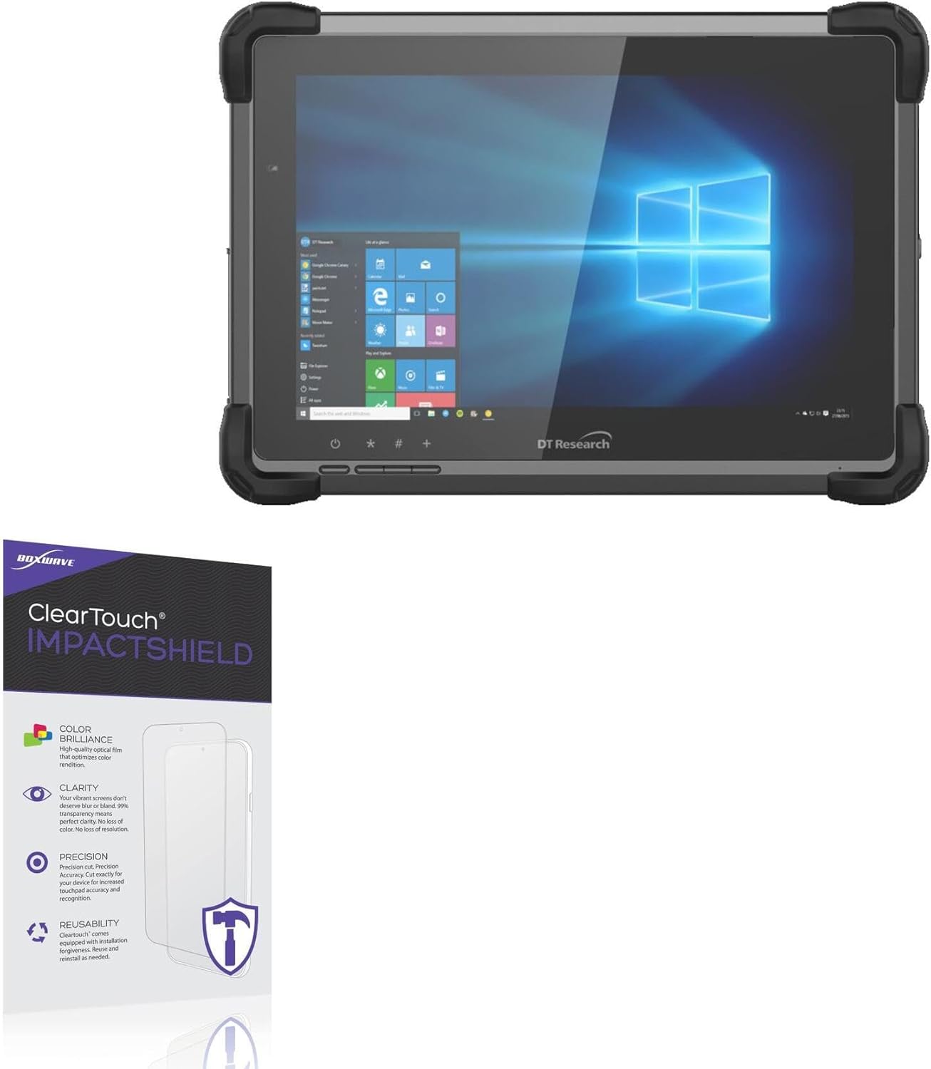 BoxWave Screen Protector Compatible with DT-Research DT301X - ClearTouch ImpactShield (2-Pack), Impenetrable Screen Protector Flexible Film