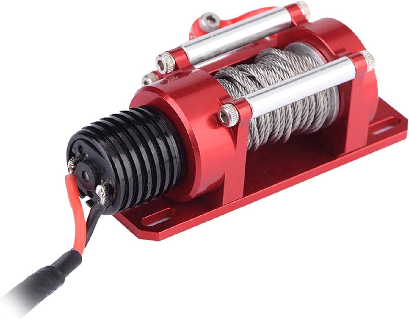 RC Winch, 1/10 Metal RC Crawler Winch Mini Electric Metal Winch Accessory for SCX10 D90 D110 TF2 KM2 Rc Winch Rcwinch