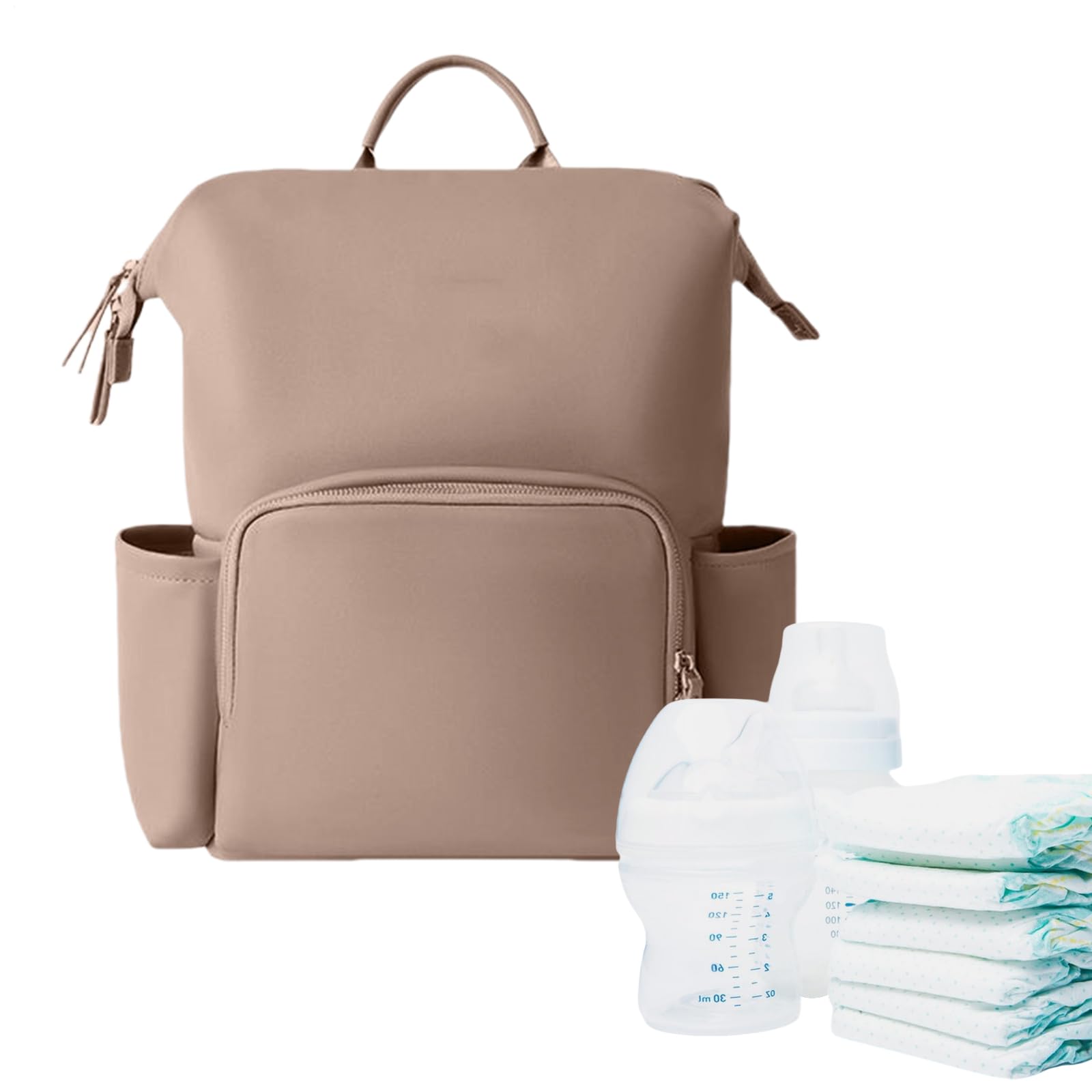Ledertasche - Kinder Reise-Organizer, wasserfeste Aufbewahrungsfunktion für das Kind, geräumiges Fach für wichtige Gegenstände, Details aus Kunstleder an der P, Khaki, riferimento alla