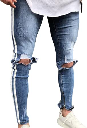 Maiyifu-GJ Giacca da uomo in denim invecchiato foderata in sherpa