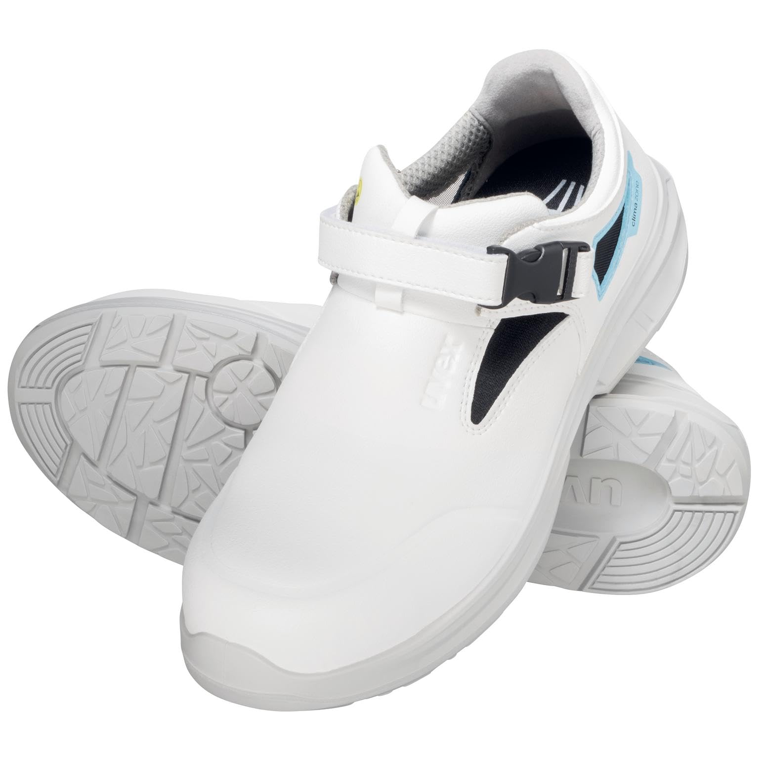 Uvex 1 Sport White półbuty S1 FO SR – buty ochronne do lekkich obszarów – oddychające, lekkie i elastyczne, biały, 42 EU