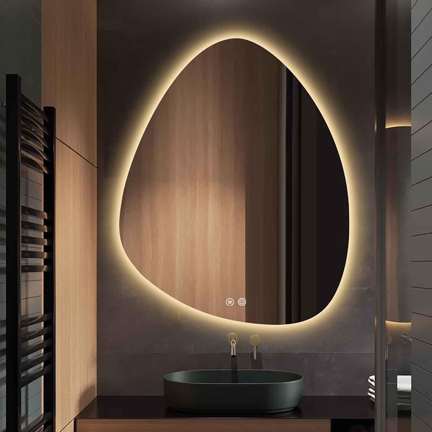 Miroir de salle de bain LED goutte pour une ambiance spa moderne