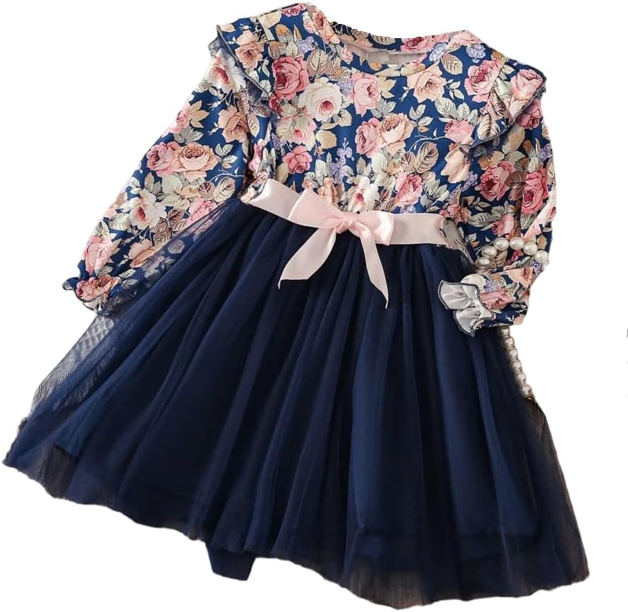 Girl's Modal Feni Printed Frock Dress Full Sleeve Frock for Kids.