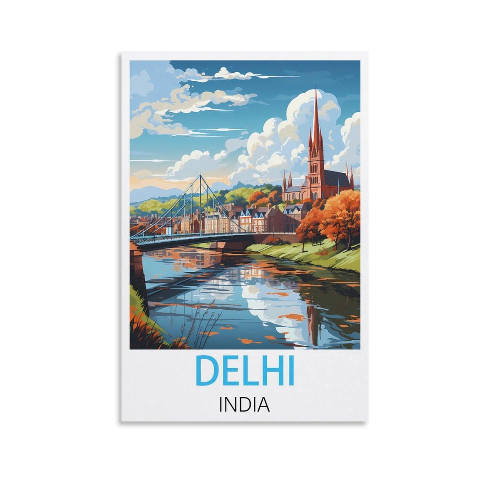 Vintage Metal Tin Signs,Delhi India,Funny Vintage Metal Sign Plaqu Poster Wall Art Pub Bar Kitchen Garden Bathroom Home Decor 20x30cm