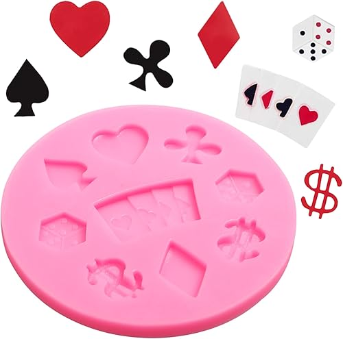 Miniatura 9 de Moldes de silicona de póquer, molde de fondant de chocolate para casino de Las Vegas, fiesta temática de casino, decoración de pasteles, azúcar de
