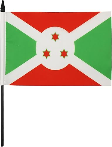 Miniatura 380 de Bandera de mesa Sierra Leona de 5 x 8 pulgadas, bandera de escritorio de Sierra Leona, 8.3 x 5.5 in, barra y base de plástico negro AZ FLAG