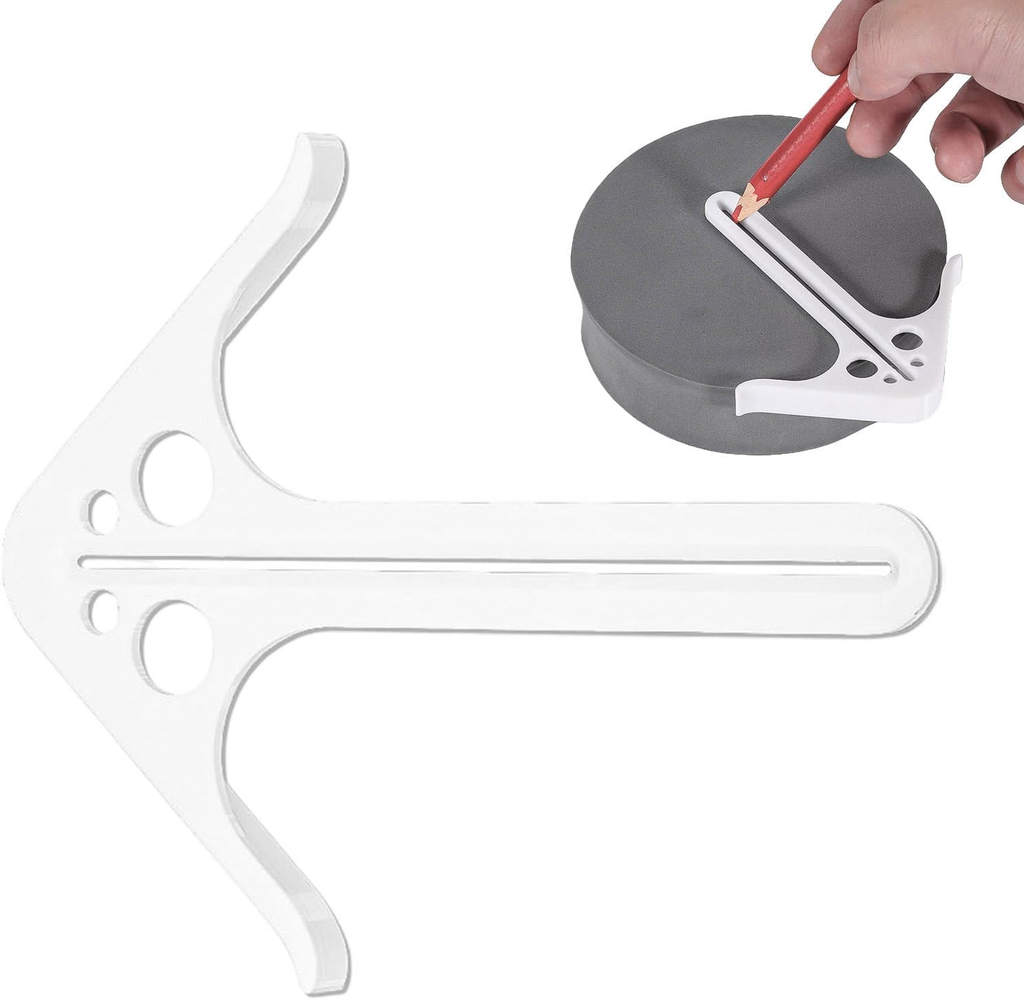 Center Marking Tool - Anti-Slip Precision Template,Wood Measuring Scribe Tool,for Carpenter Measuring Marking Positioning Fitting Layout