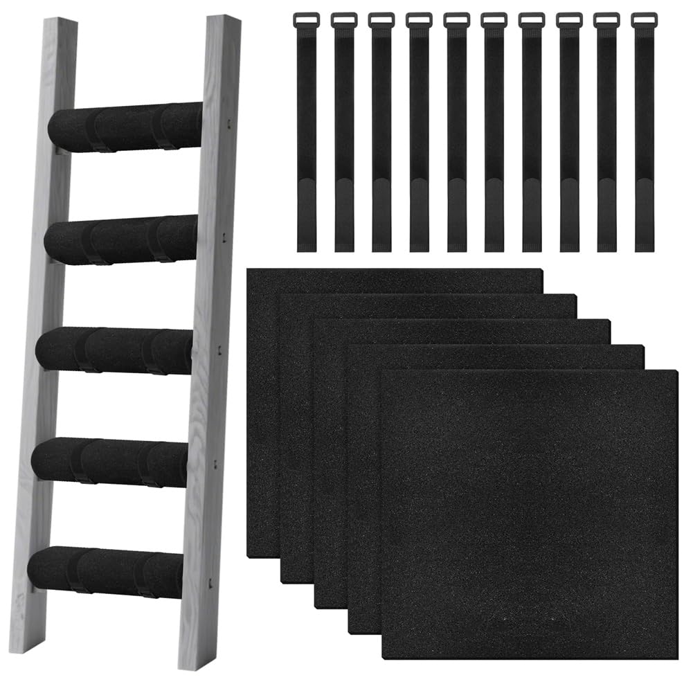 UDSKNV[KSL Safe and Comfortable 5 PCS Bunk for Bed Ladder Pads with 10 Adjustable Hoop Straps, for Bed Ladder Padding Loft Climbing