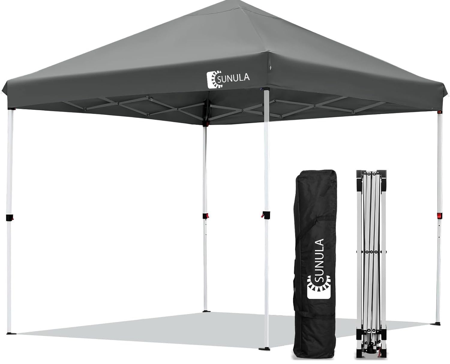 Sunula Pavillon 3x3 Wasserdicht Stabil Winterfest mit 4 Seitenwänden, Faltpavillon 3x3m mit Verdickten Röhren, Partyzelt Gartenpavillon Faltzelt, (Anthrazit, 3x3 Ohne Seitenwände)