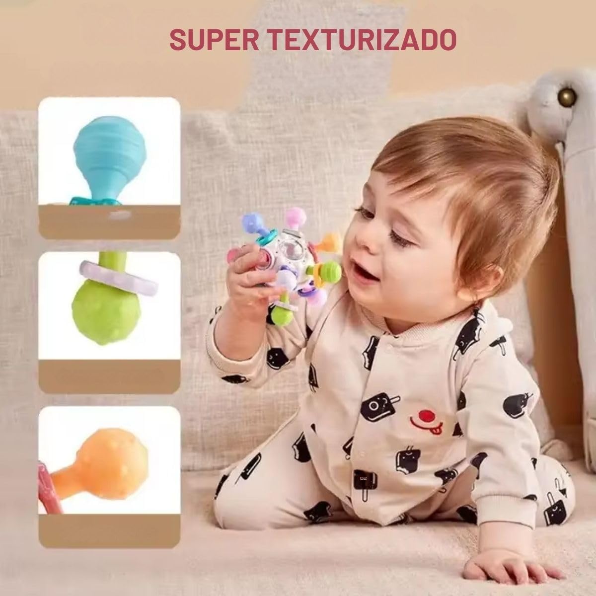 Mordedor Massageador Estímulos Sensoriais com Texturas Cores Alegres Hastes Flexíveis e Leves Ideal para Dentição, Coordenação Motora e Mãozinhas Pequenas. Material Esterilizável e Seguro. Brinquedo Multifuncional para Bebês (Rosa) Mordedor Massageador Estímulos Sensoriais com Texturas Cores Alegres Hastes Flexíveis e Leves Ideal para Dentição, Coordenação Motora e Mãozinhas Pequenas. Material Esterilizável e Seguro. Brinquedo Multifuncional para Bebês (Rosa)