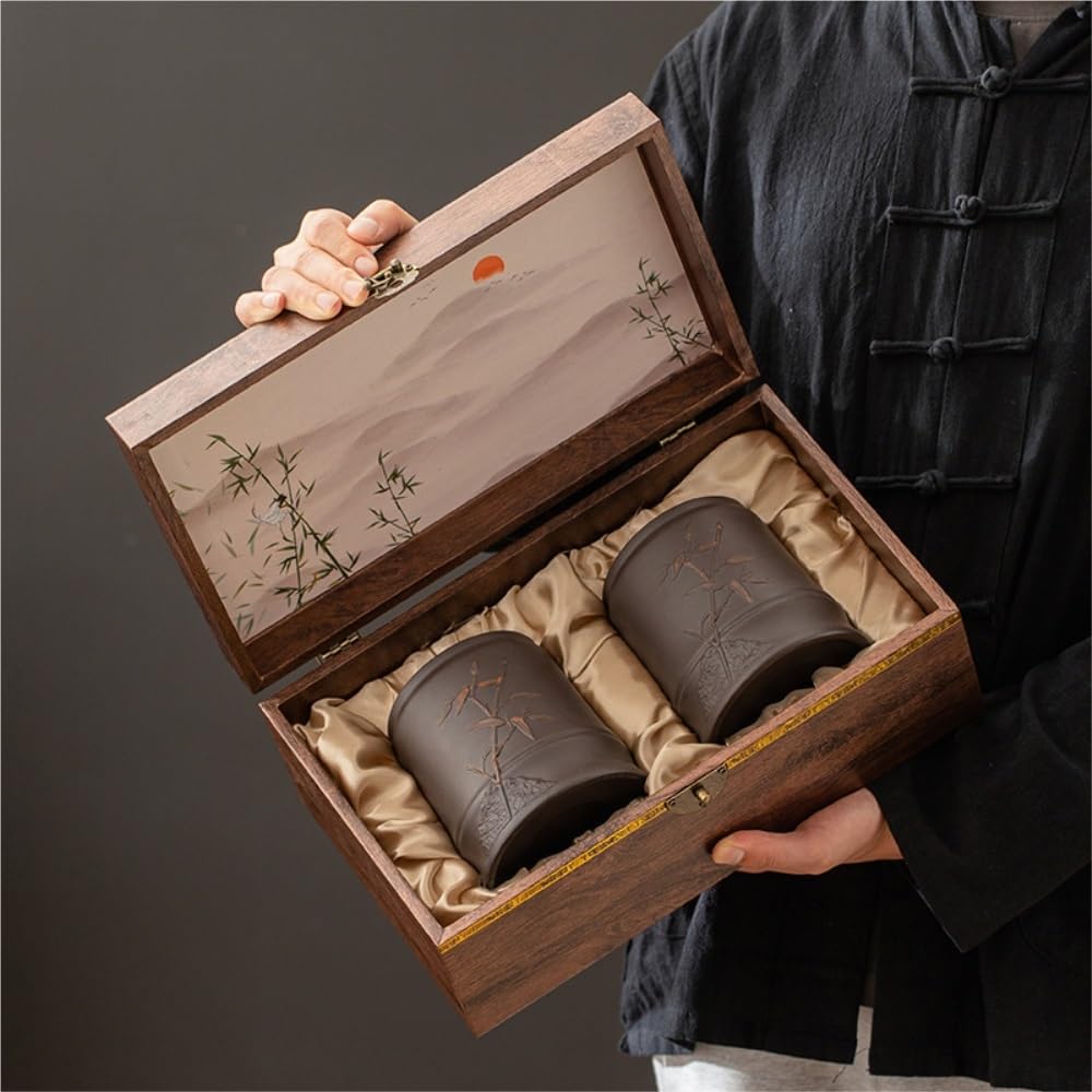 Herbata Saszetka Organizer Ceramiczne słoiki do przechowywania luźnej herbaty słoiki do przechowywania do chińskiej fioletowej herbaty z piaskiem retro Pudełko na prezent Organ Herbata Pojemnik do