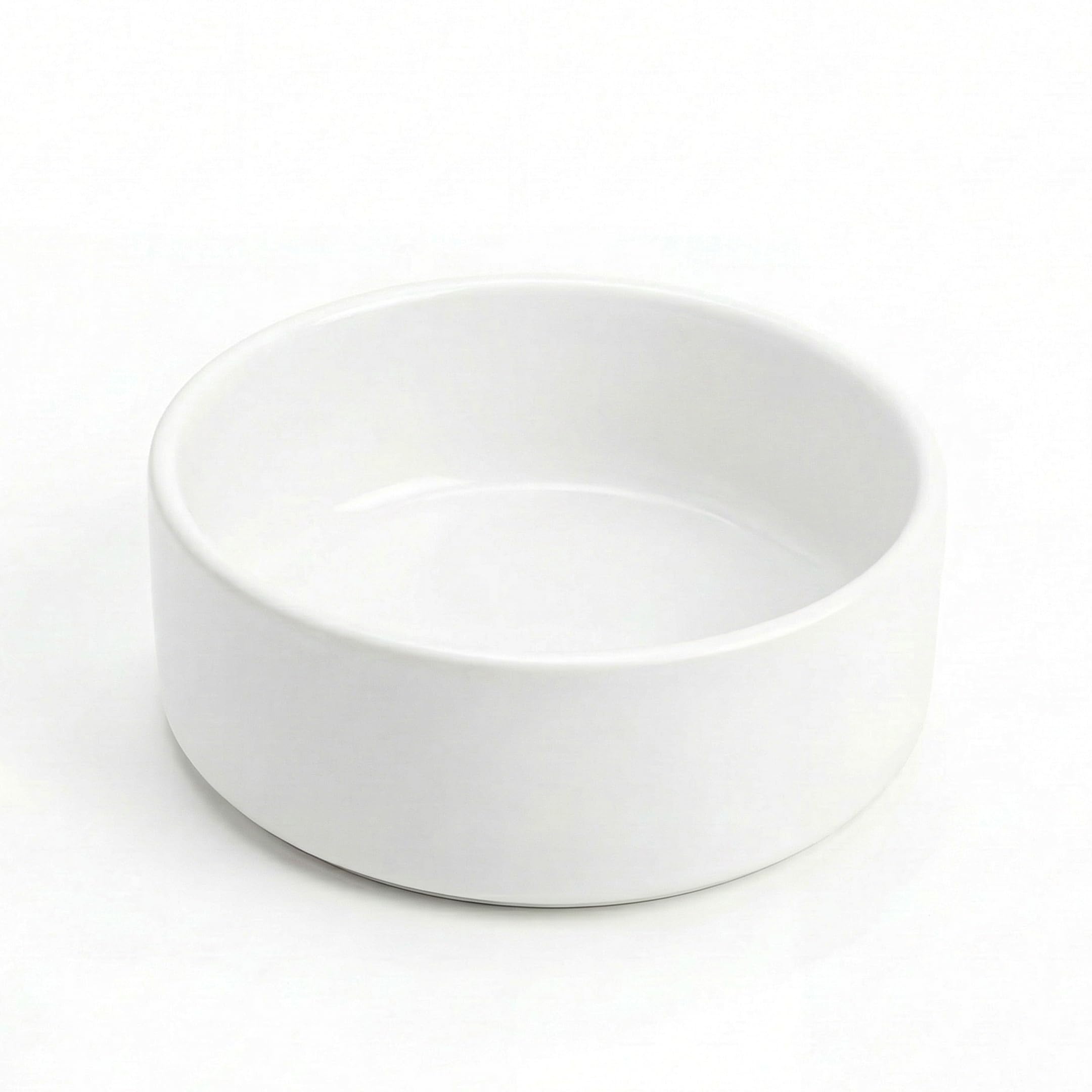 Pawprint Co Ceramic Dog Bowl 15cm - Food-Safe Dishwasher-Safe Small Dog Food or Water Bowl, Durable White Pet Feeding Bowl