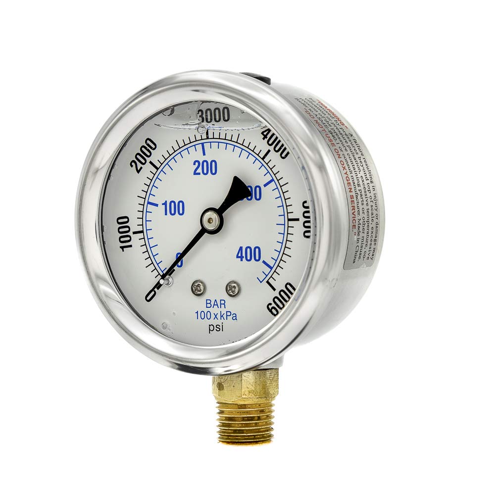Buy PIC Gauges PRO201L254S 06000 PSI Pressure Gauge, 2 1/2" Dial, 1/