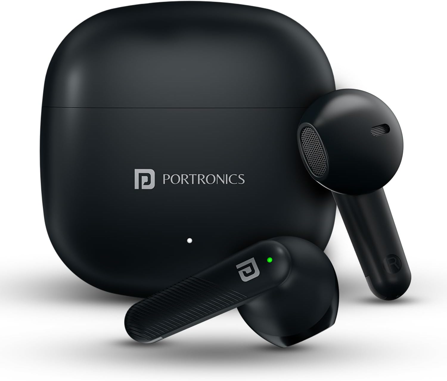 Harmonics Twins S18 in Ear TWS Earbuds with 30H Playtime, in Built HD Mic, Game/Music Mode, 13mm Dynamic Driver, Low Latency, Touch Control, Type C Fast Charging, Light Weight(Black)