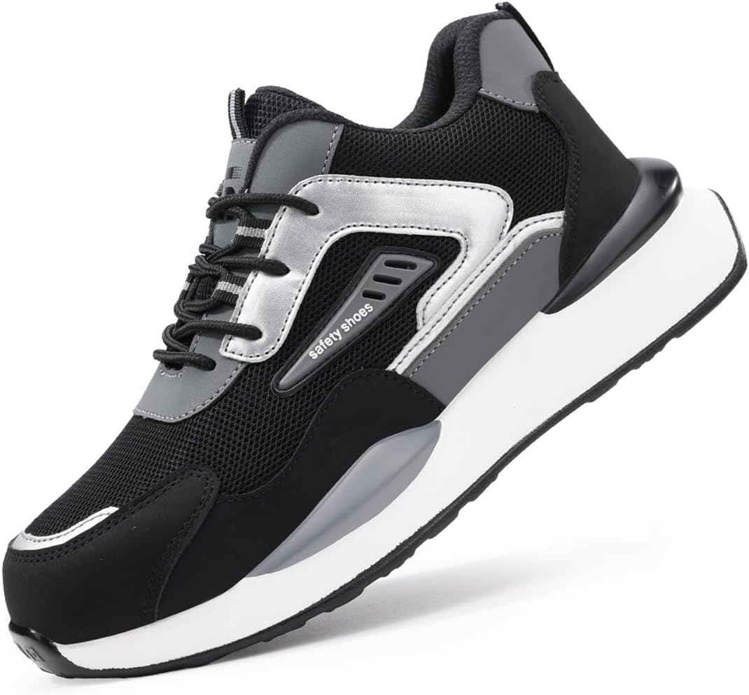 Rojeam Steel Toe Work Shoes for Women Men Slip Resistant Safety Shoes Puncture Proof Indestructible Sneakers