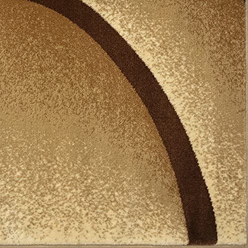 Luxe Weavers 2305 Geometric Abstract Beige 9x12 Rugs for Living Room
