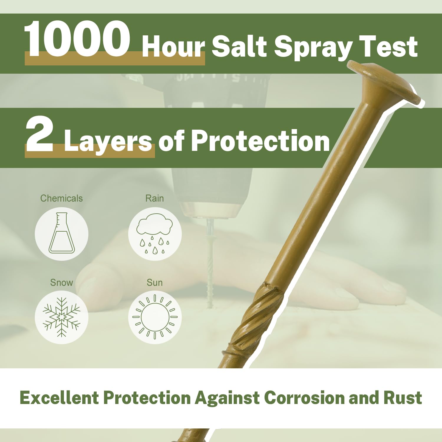 LIONMAX Lag Screws 3 Inch, Structural Wood Screw #14 x 3, 300-PCS Heavy Duty Construction Screw, Rust Resistant, Washer Head, Bronze Coated Exterior Wood/Lag/Timber Screws, Star Drive with Bit