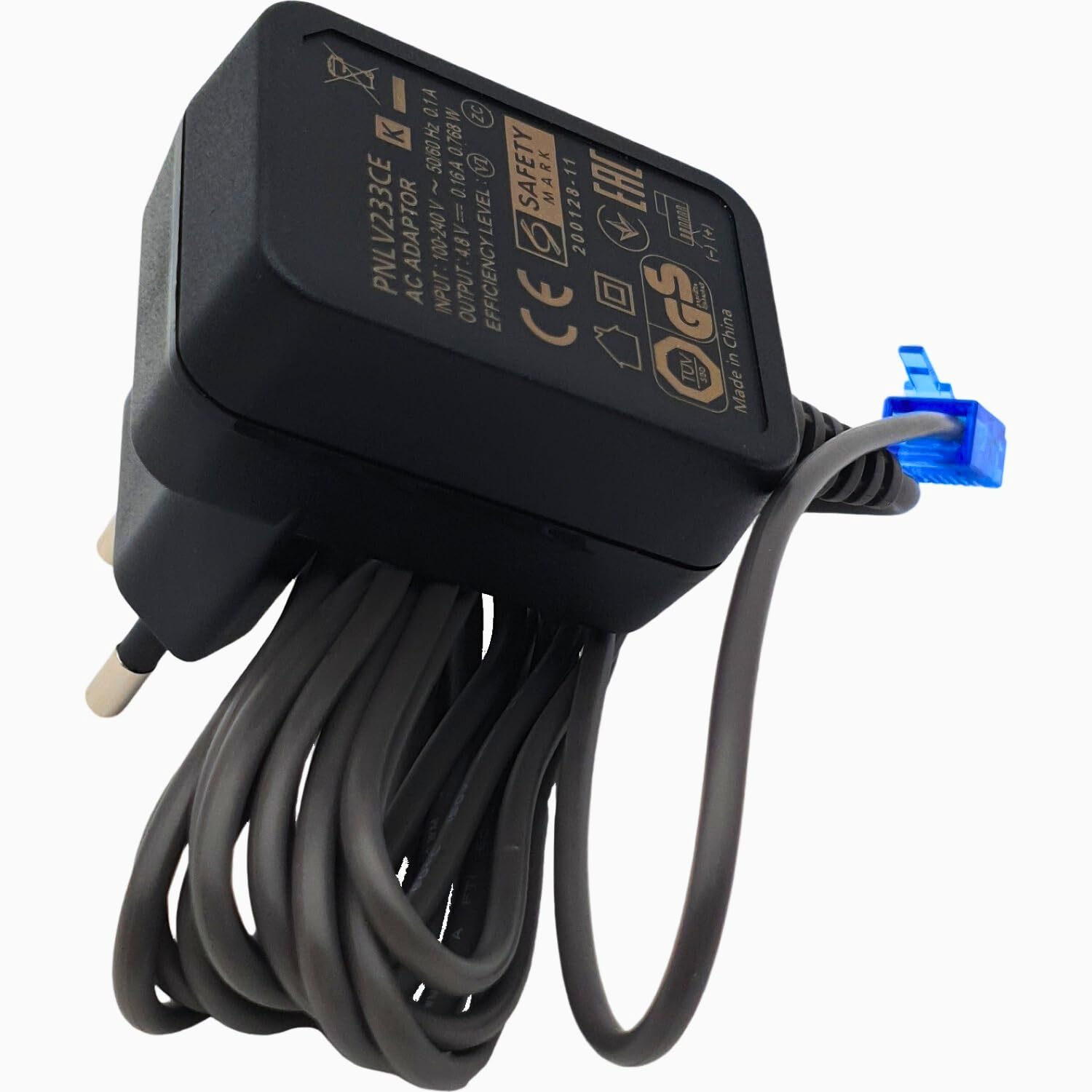 PNLV233CEKQ - Fuente de alimentación (4,8 V, 0,16 A, adaptador de base de carga, enchufe europeo, 100-240 V, enchufe modular, compatible con Panasonic KX-TG KX-TGC KX-TGD KX-TGE KX-TGH KX-TGJ KX-PRW