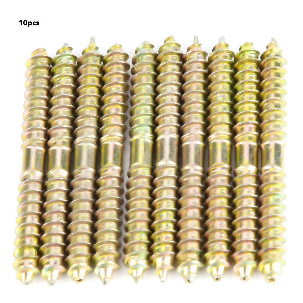 Double Ended Screw, 10Pcs 6x60mm Positioning Nail Woodworking Furniture Connector Double Head Dowel Screw - Image 3