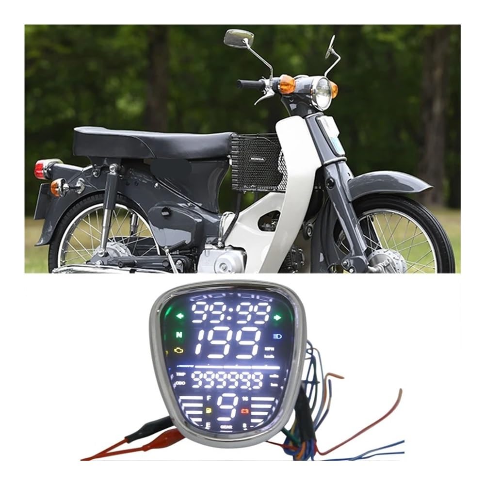 Kilométrique Compteur Vitesse Moto Compteur Numérique LED Pour Moto Pour C70 C90 (compte-tours, Odomètre, De)