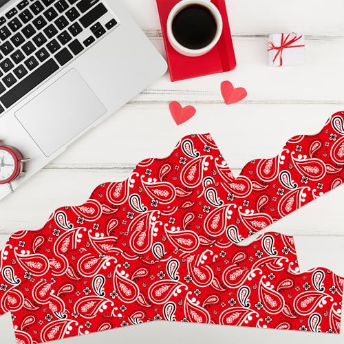 Image of BeYumi Cowboy Bandana Border Trim - 65ft Back to School Western Themed Red Bandana Scalloped Rolled Border Trim Wild West Themed Bulletin Board Set Classroom Office Chalkboard Wall Party Decoration