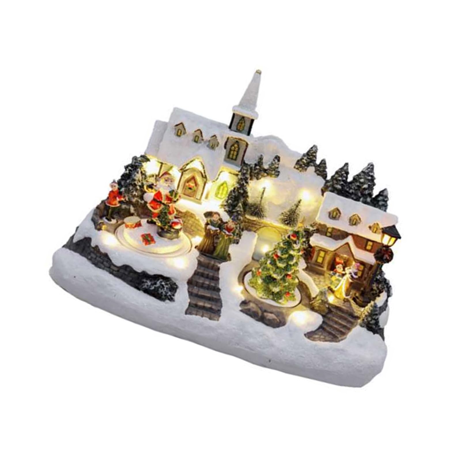 Kalttoy Festives Resin Illuminated Castles Ornament with Realistic Detail for Christmas Decoration and Gift Displays Glowing Home Decoration