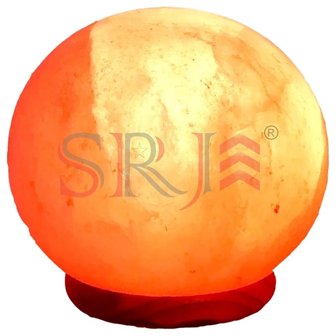 Buy SRJ Himalayan Rock Salt Crystal LAMP Globe Shape or Round Shape