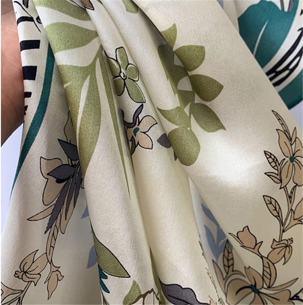 Bufanda de Mujer Bufanda Cuadrada Estampado de Corbata de Pelo Pañuelo de Seda Satinada Pañuelo de Cabeza para Mujer Bufanda de Seda de Tira Larga pequeña (B 53 * 53CM)