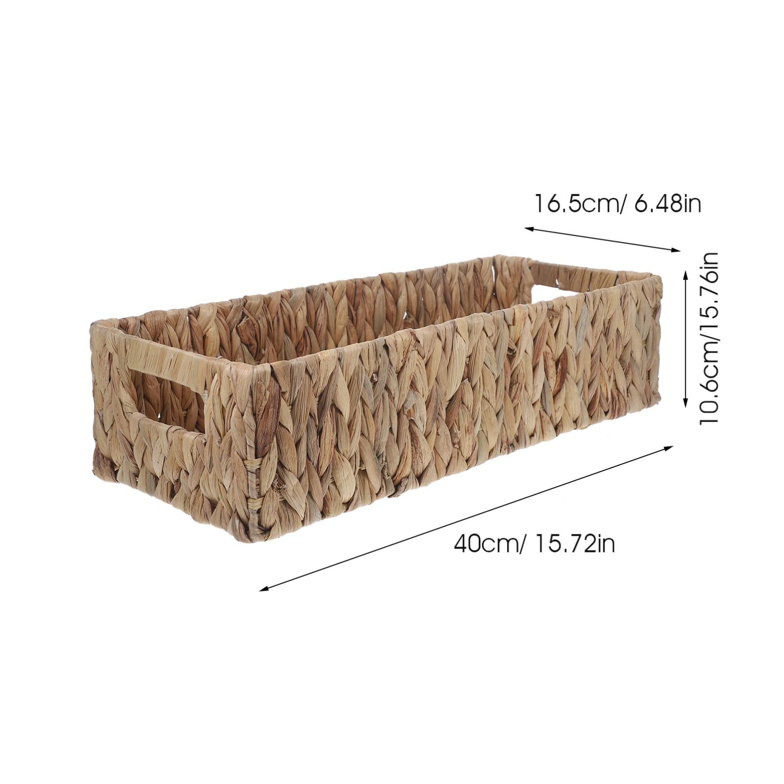 LABRIMP Koszyk Do Przechowywania z Trawy Wodnej Woven Hyacinth Basket z Uchwytem Funkcjonalny Koszyk Dekoracyjny Do Biura i Domu Idealny Organizacji Drobiazgów