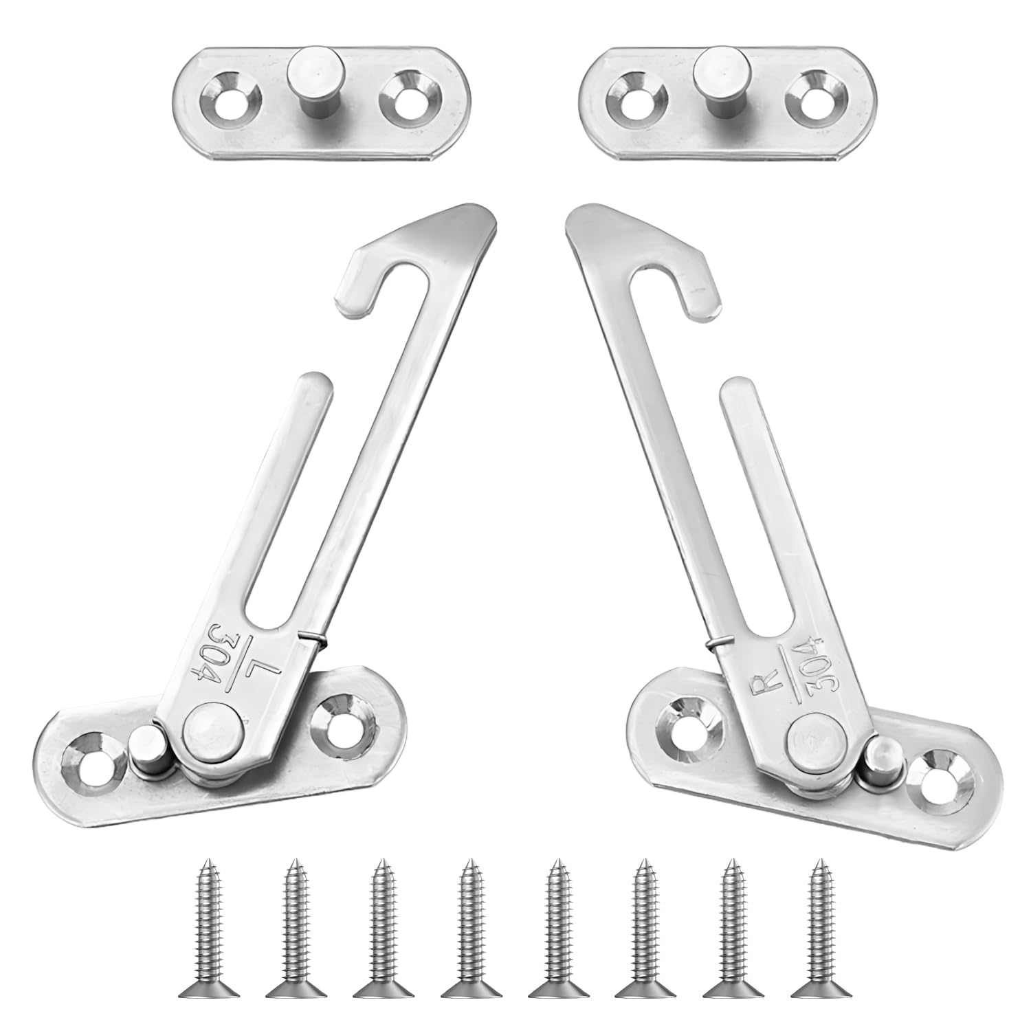 2 Pack Child Safety Window Limiter, Stainless Steel Security Restrictor with Screws