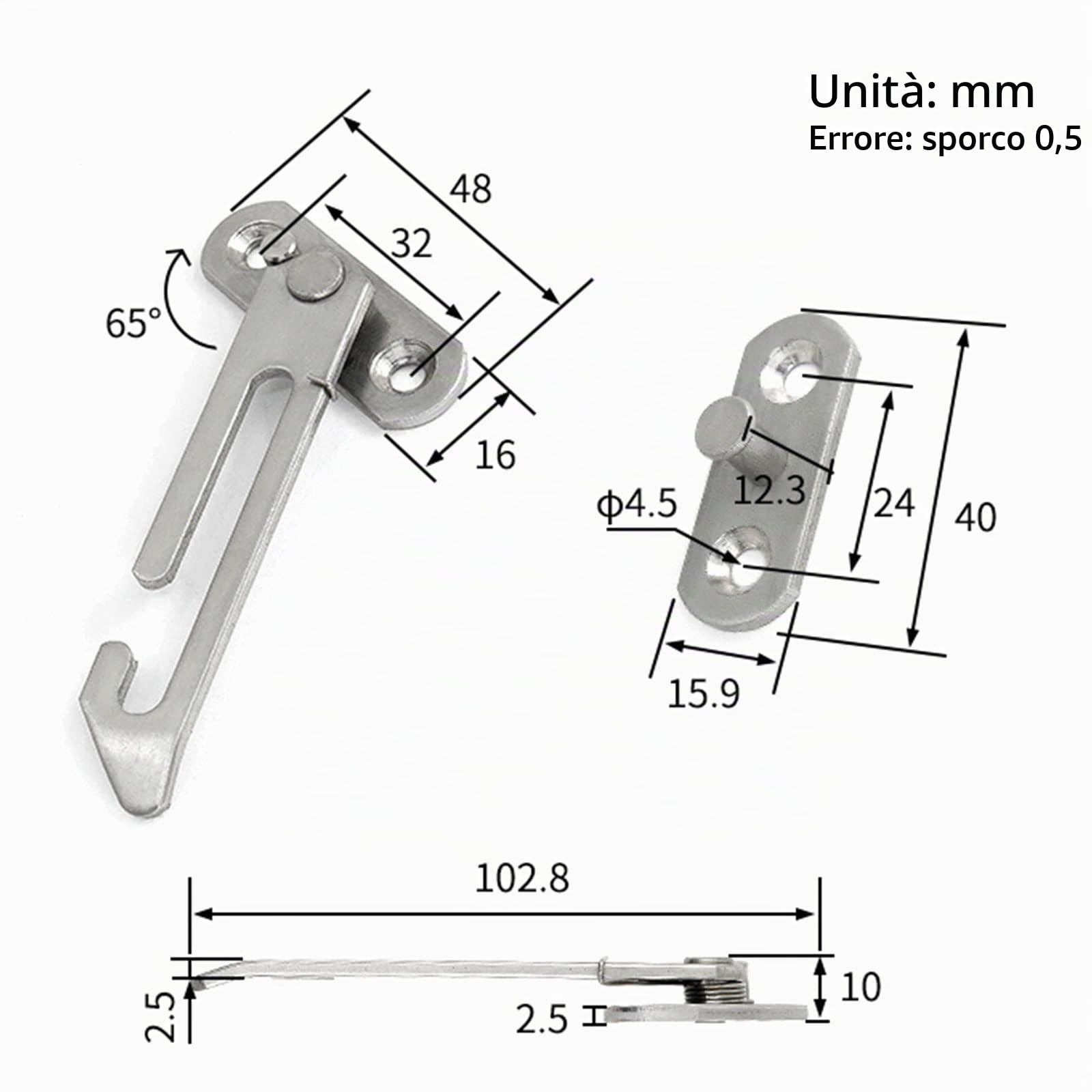 TSHAOUN 2 Pezzi Limitatore di Porta Finestra Gancio antivento per porte e finestre, Blocco di Sicurezza per Bambini in Acciaio Inossidabile, Limitatore di finestra, per Finestra Sinistra Destra