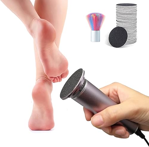 Removedor eléctrico de callos para pies, potente removedor eléctrico de callos de pies, lima de pie eléctrica de velocidad ajustable con 60 discos