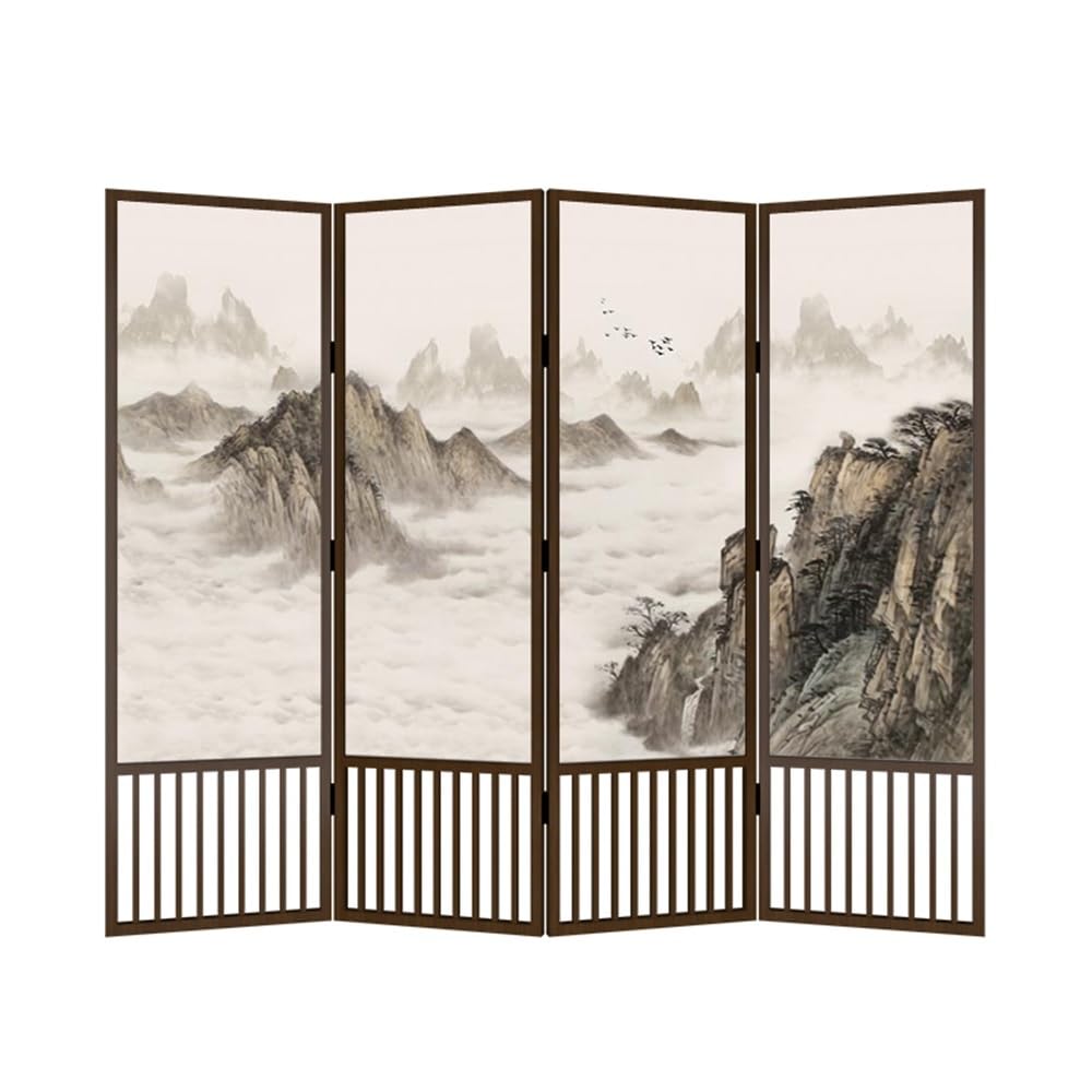 Privacy Screen Floor-standing Screen Partition Home Living Room Porch Office Tea Room Privacy Folding Screen Retro Background Wall Room Divider