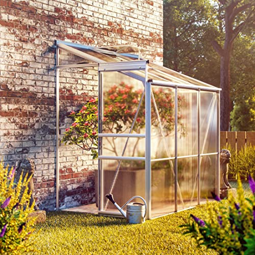 GARDEBRUK® Beistell Aluminium Gewächshaus 3,8m³ 190x130cm Treibhaus Gartenhaus Frühbeet Pflanzenhaus Aufzucht – Bild 3