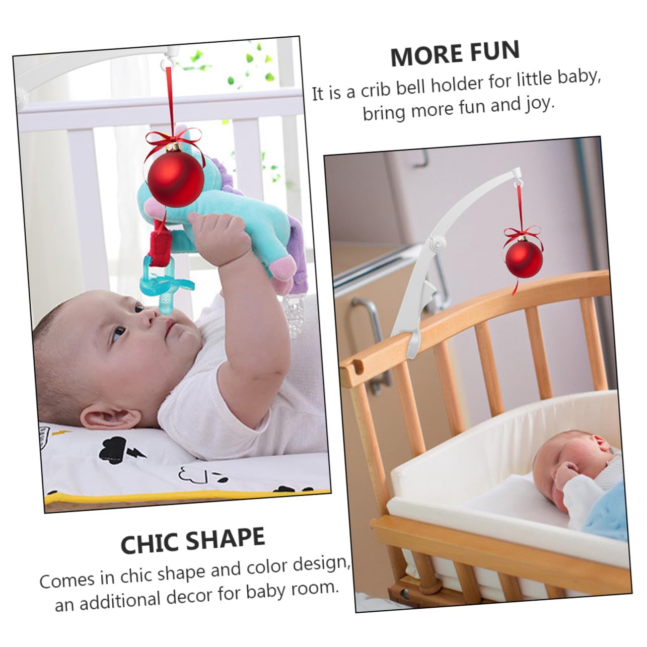 Brazo Portamóvil Para Cuna De Ñiño Plegable 2 Piezas Soporte Para Móvil Infantil Ajustable Accesorio Para Cuna Funcional Para Dormitorio De Ñiño