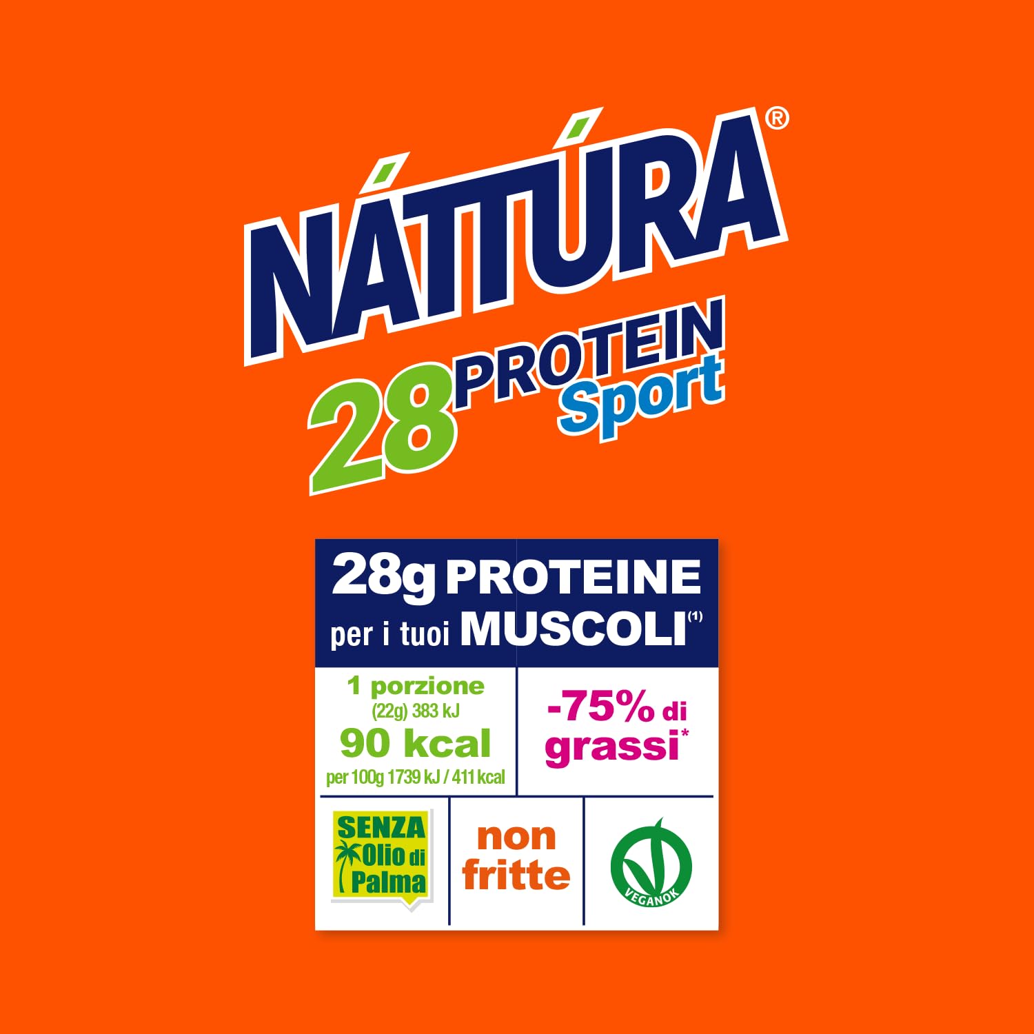 NATTURA PROTEIN SPORT Chips Monodose, Gustose Patatine Proteiche, Cotte al Forno e Senza Olio di Palma, 28% di Proteine, 16 Sacchetti da 22g