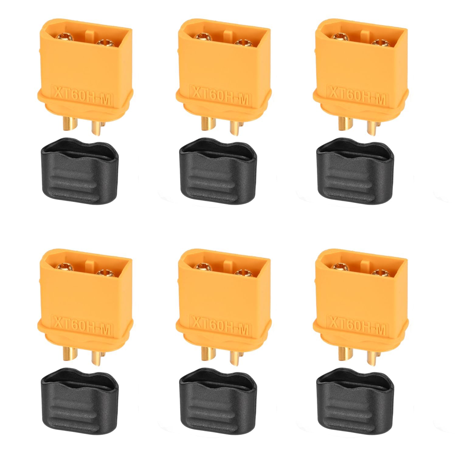 ELFCULB XT60 Connector,XT60H Plug Male with Sheath Housing for RC Battery Amass Connector Device Replace (6Pcs)