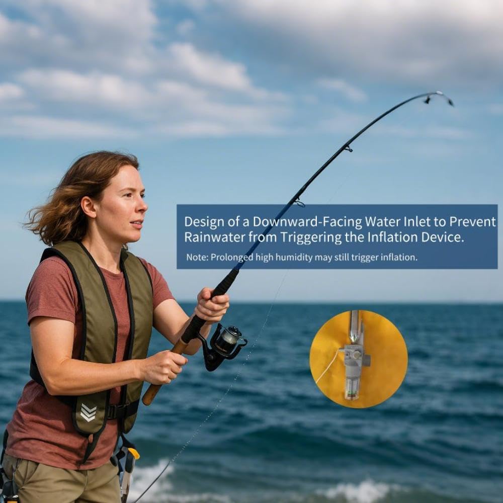 Automatic Inflatable Life Jacket | Low Profile PFD for Adults | Compact Design Self Inflating Life Vest | Supports up to 330 lbs