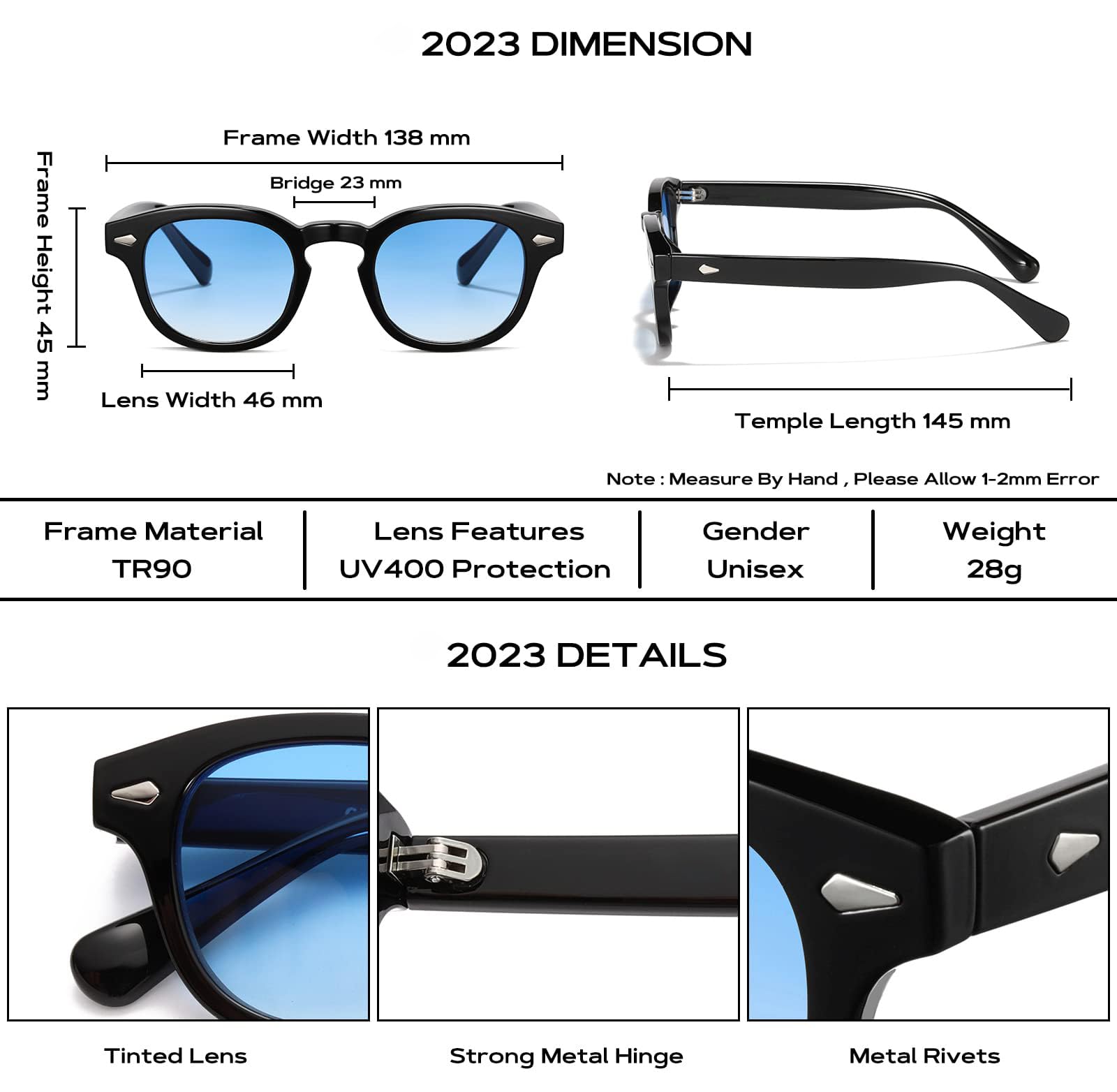 WONAVEHY Occhiali da sole Mens Womens Unisex Retro occhiali da sole per gli uomini donne Pirata Capitano Johnny Depp Stile Vintage Rotondo Stile Occhiali da sole colorati per gli uomini Signore Moda