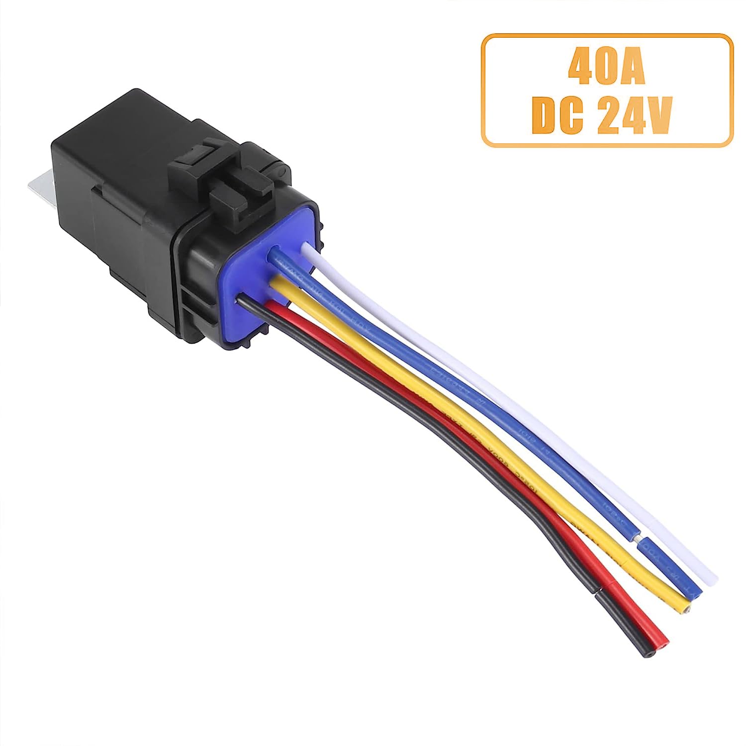 5 Pcs JD2912 24V 5 Pin DC 40A Relay Multi-Purpose Automotive Relay Heavy Duty Standard Relay for Car Motor, Auto Universal Replacement Accessories with Harness