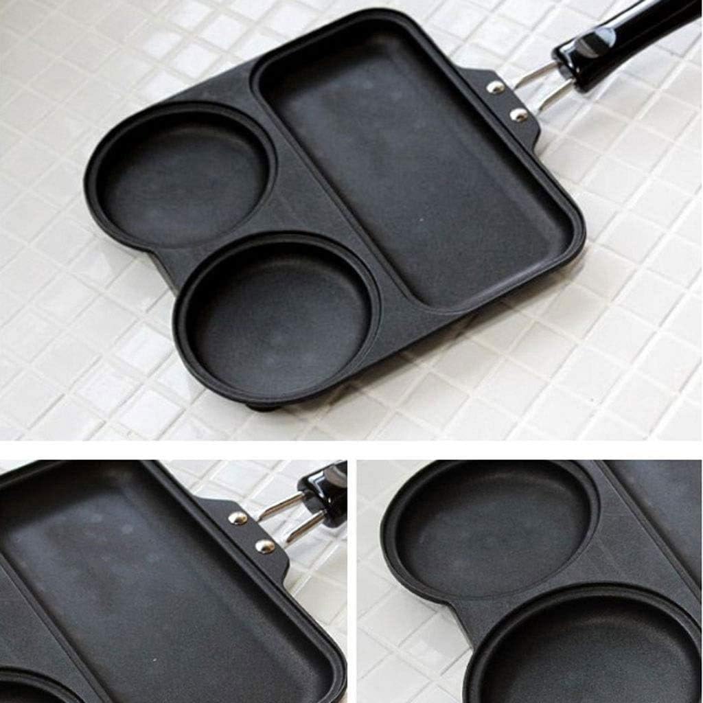Black Pan - Multifunctional Non-stick Pan with Metal Three-hole Design Household Cookware