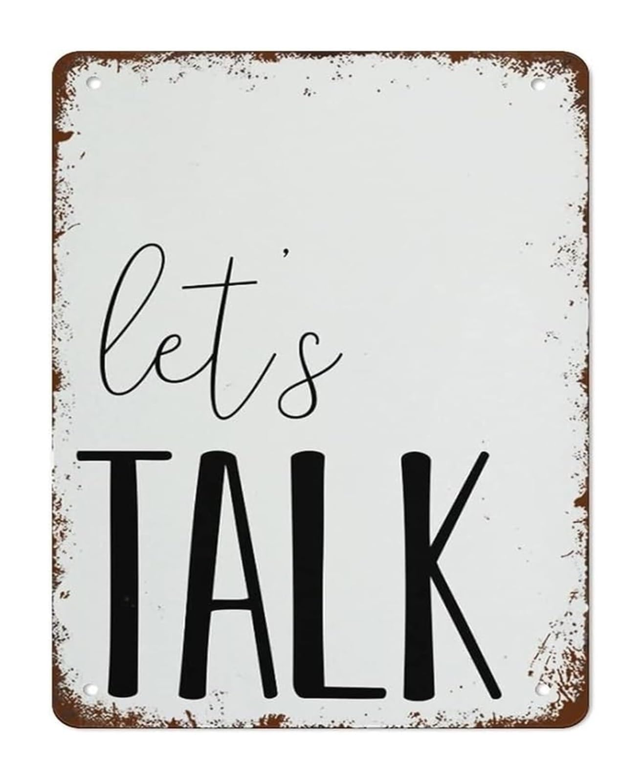 ICYJRFHLTF Lets Talk Speech Metal Tin Sign Vintage Retro Educational Wall-Art for Room Classroom Decor 8 X 12 in