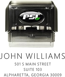 Self Ink Return Address Stamp, Personalized, 4 Lines, Sans Serif Font, Black Ink