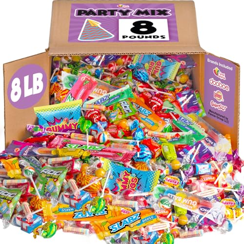 Candy Bulk - 8 Pound Candy Mix - Big Bulk Candies for Pinatas, Gifting, Birthdays, Offices, Gift