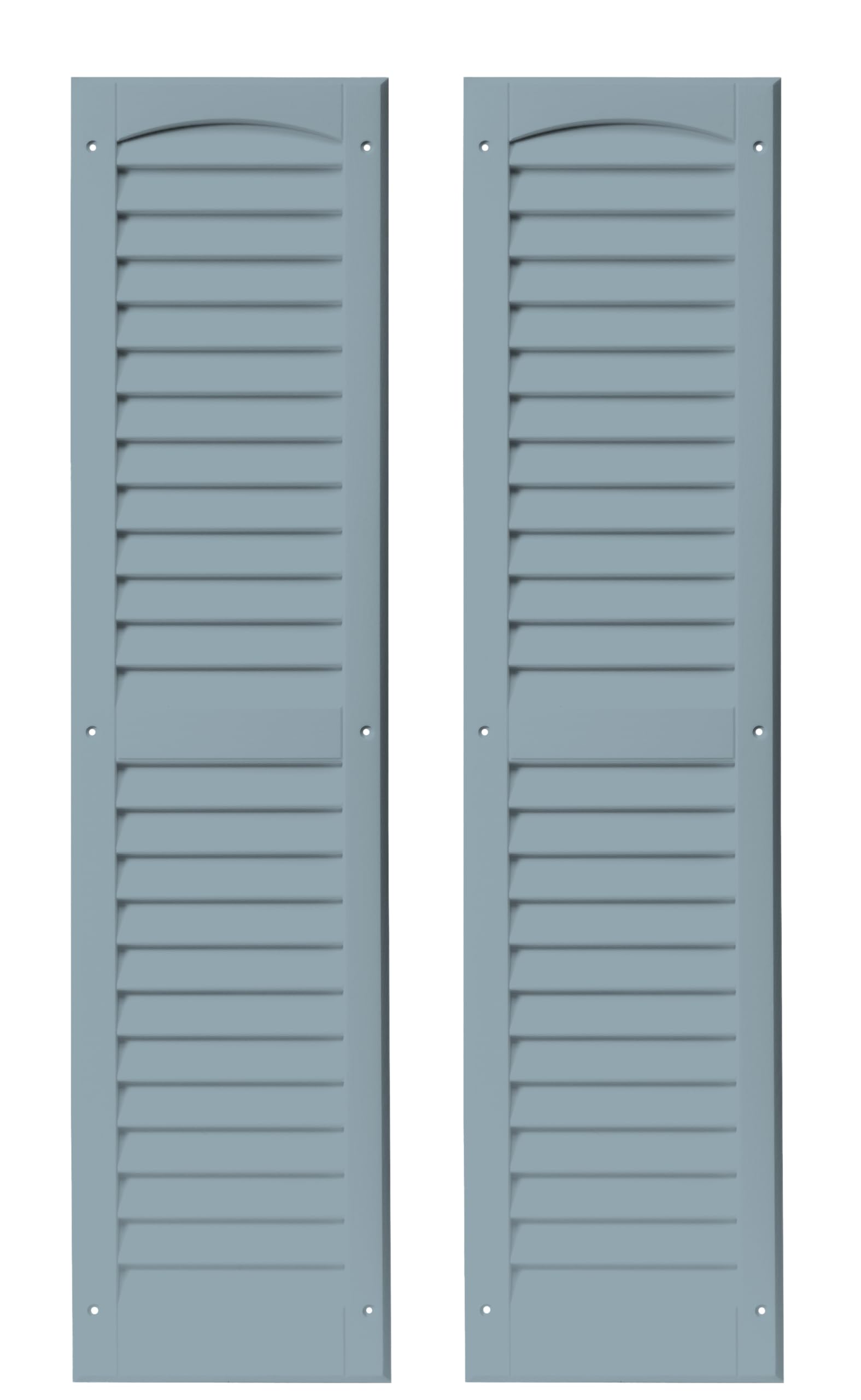 Shed Shutters Louvered 9" W x 36" H for Sheds, Playhouses, and Chicken Coops 1 Pair (Pacific Blue)