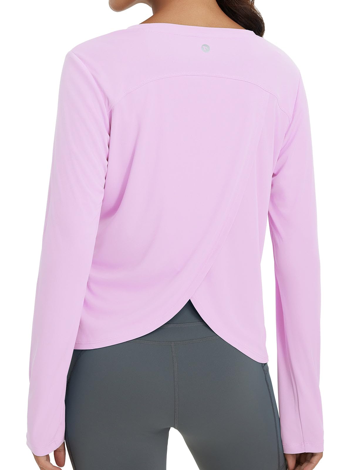 baleaf Women's Long Sleeve Workout Tops Quick Dry Shirts Split Back