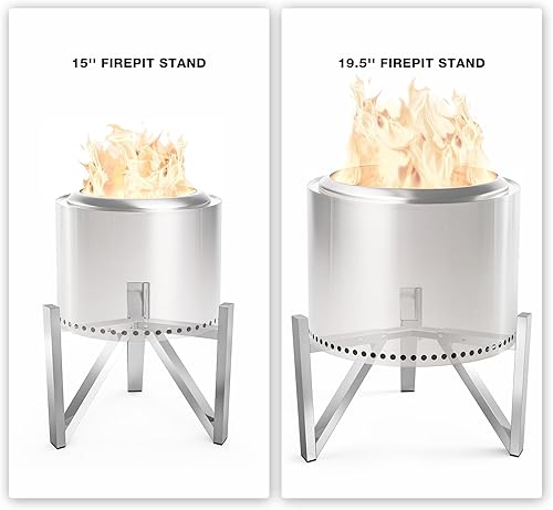 Miniatura 3 de Onlyfire - Soporte para fogata de acero inoxidable para estufa individual de 15 pulgadas y fogata de 19.5 pulgadas, accesorio para fogatas al aire