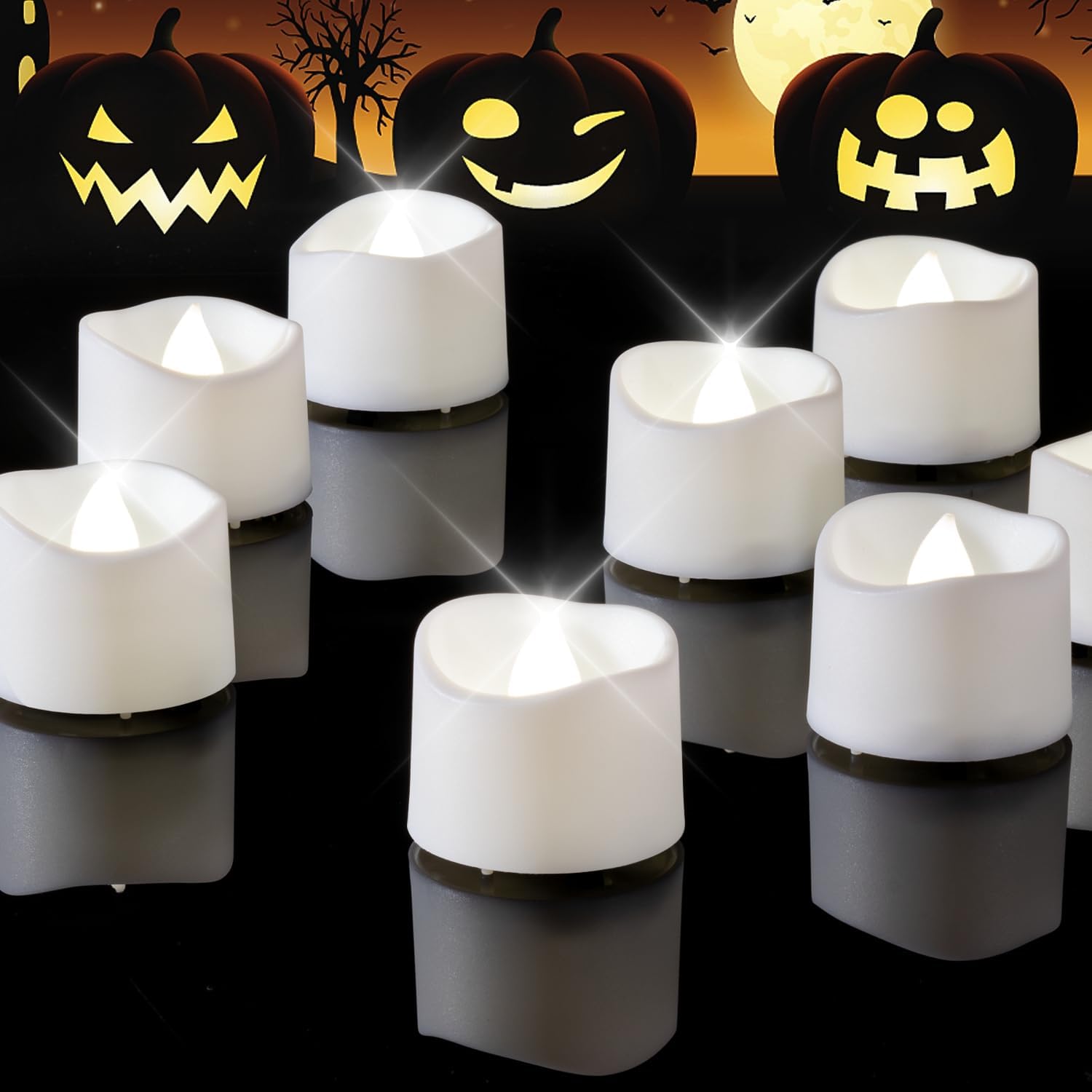 Value 36Pack White Tea Lights Battery Operated, Flameless